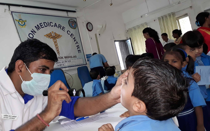 Dental examination at the clinic