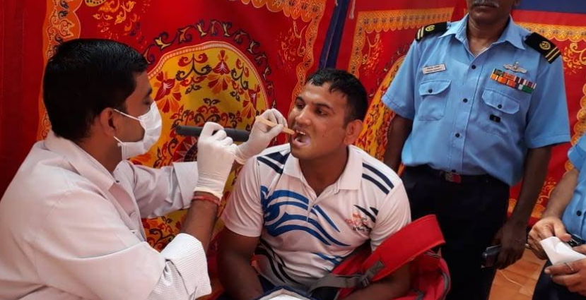 Dental treatment in progress